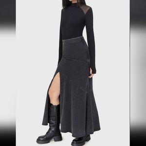 Killstar Black Asymmetrical Maxi Skirt